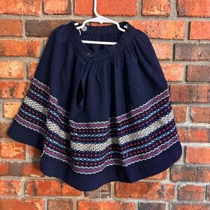mackay homecraft studio INC Little girls wool fair isle handwoven skirt blue 4